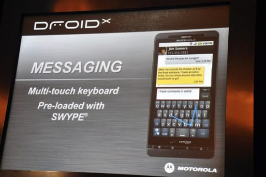 motorola droid x swype