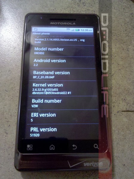 motorola droid 2 froyo