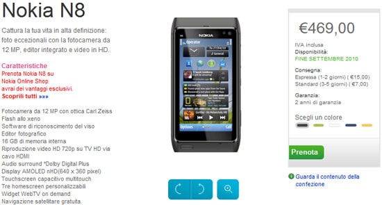 nokia n8 italie