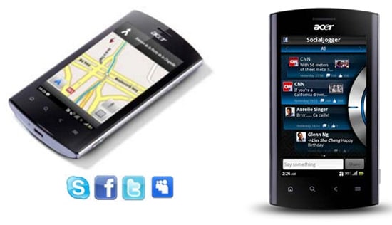 acer liquid metal gps social apps