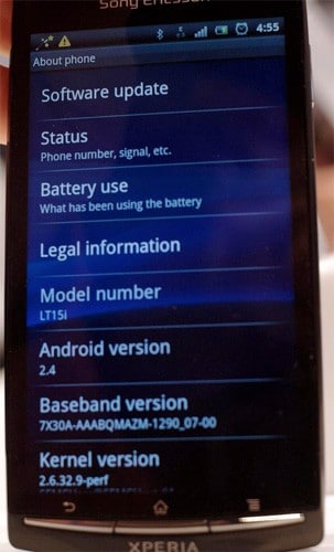xperia arc sous android 2.4