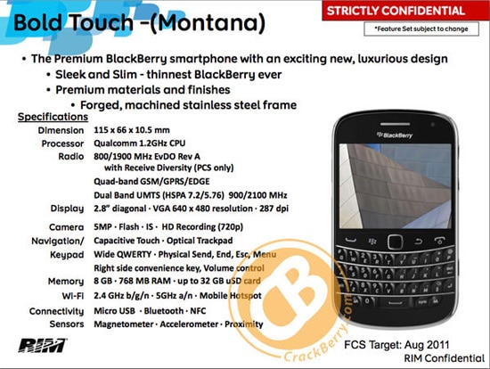 blackberry touch montana