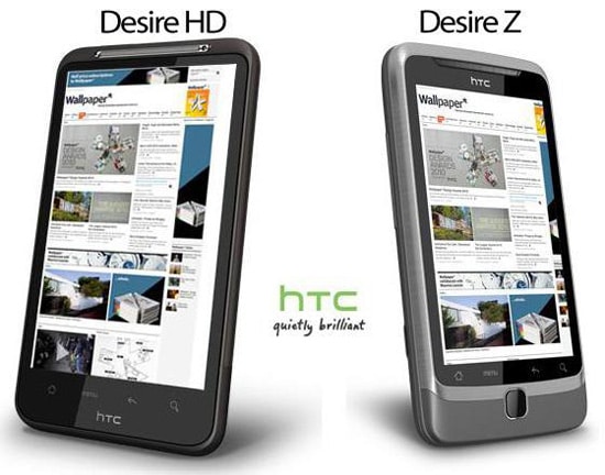 htc desire HD et desire Z