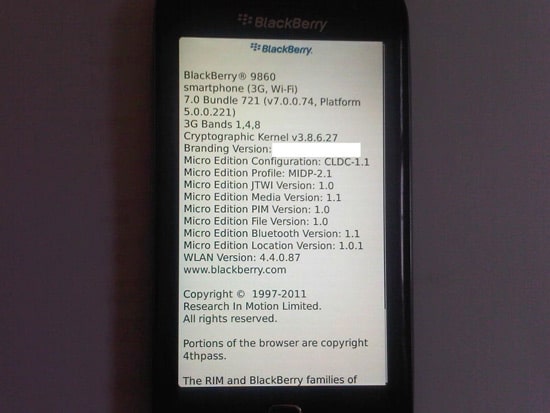 blackberry bold touch 9860 monza