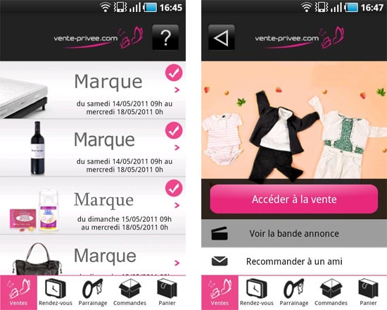 vente privee android