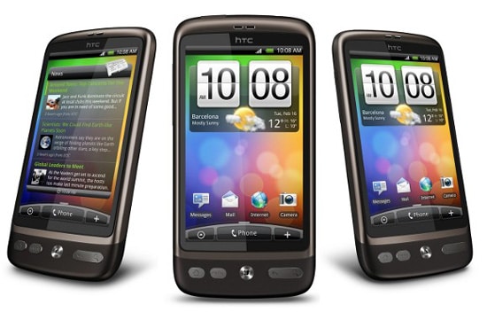 htc desire en plusieurs vues