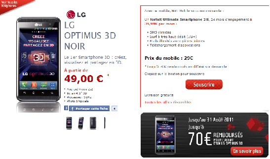offres nrj mobile pour lg optimus 3d