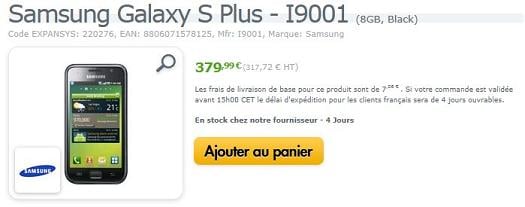 Samsung Galaxy S Plus chez Expansys 