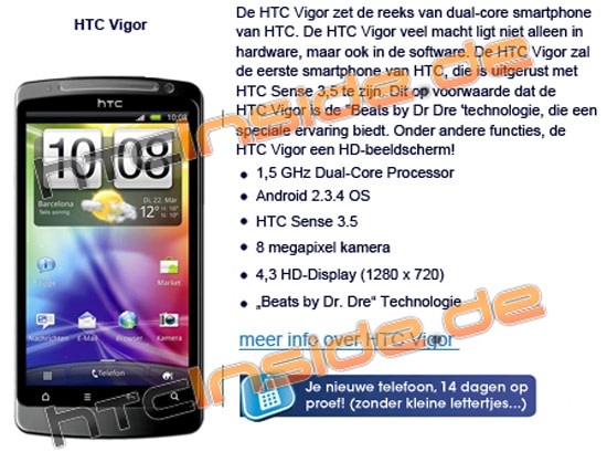 htc vigor front