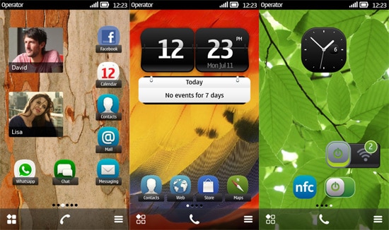 symbian belle screen