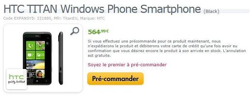 HTC Titan chez Expansys