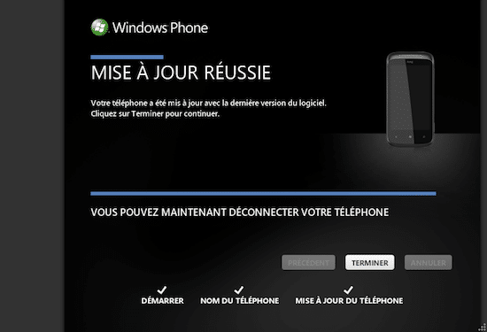 Mise à Jour Windows Phone 7 7.10.7740 Zune