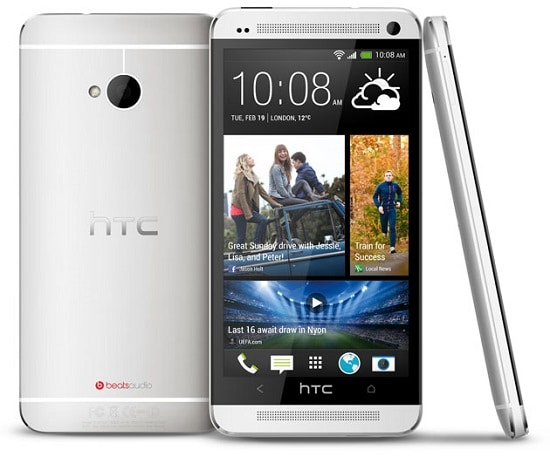 HTC One Argent sous plusieurs vues