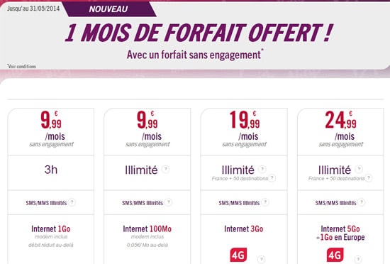 Virgin Mobile forfait offert